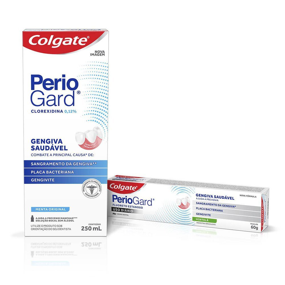 Solução Bucal Periogard Colgate 250ml e Creme Dental Periogard Colgate 60g