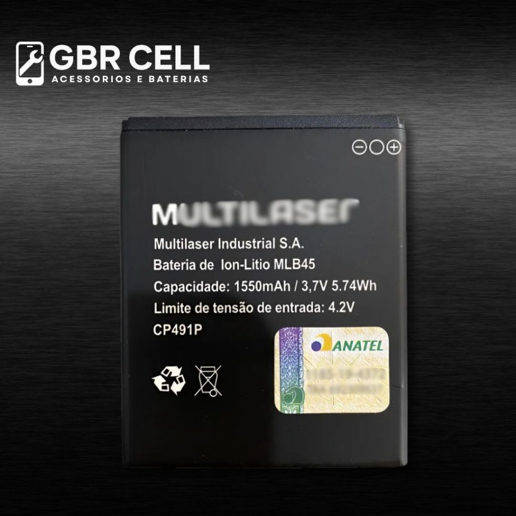 Bat Mlb45 Compatível Com Multilaser Ms45 Ms45s