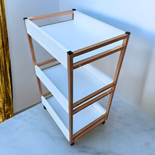 Carrinho Auxiliar Manicure Rose Gold 3 Bandejas Com Rodinhas em Oferta na Shopee