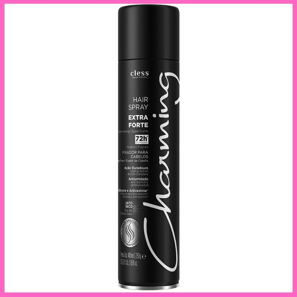 Spray Fixador Para Cabelo Charming Black Extra Forte 400ml em Oferta na Shopee