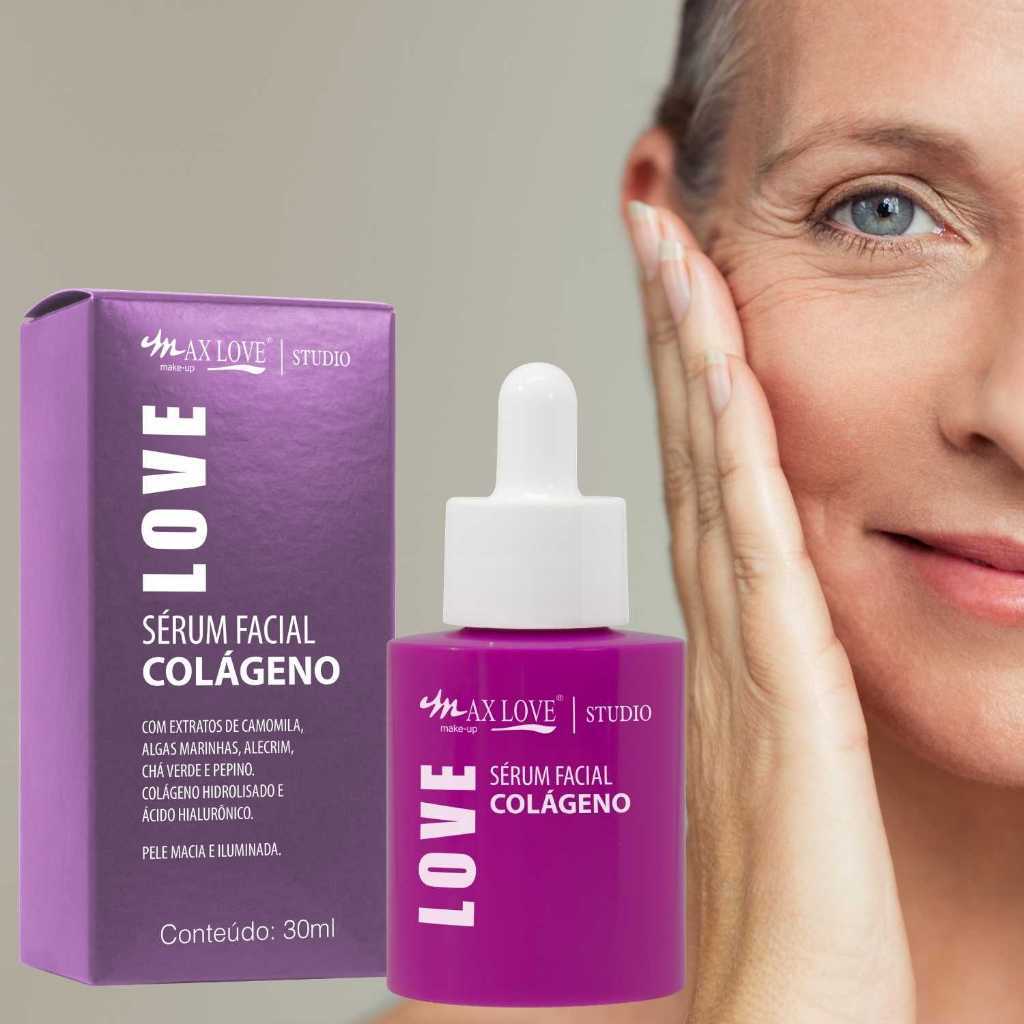 SÉRUM FACIAL COLÁGENO MAX LOVE — FIRMEZA, HIDRATAÇÃO E PELE RENOVADA