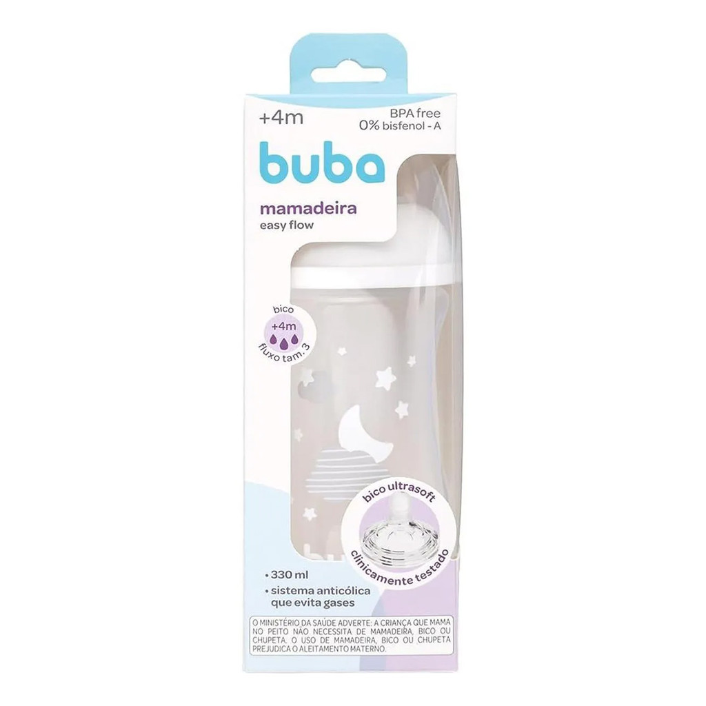 Mamadeira Buba Easy Flow Nuvem Branca 330ml