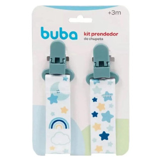Kit 2 Prendedores de Chupeta Buba Estrelas Azul em Oferta na Shopee