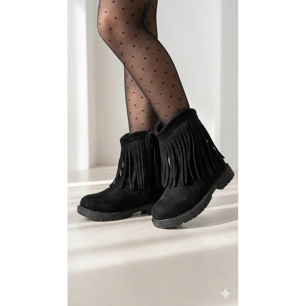 Bota Coturno Country Blogueirinha Boaiadeira Junino Preto