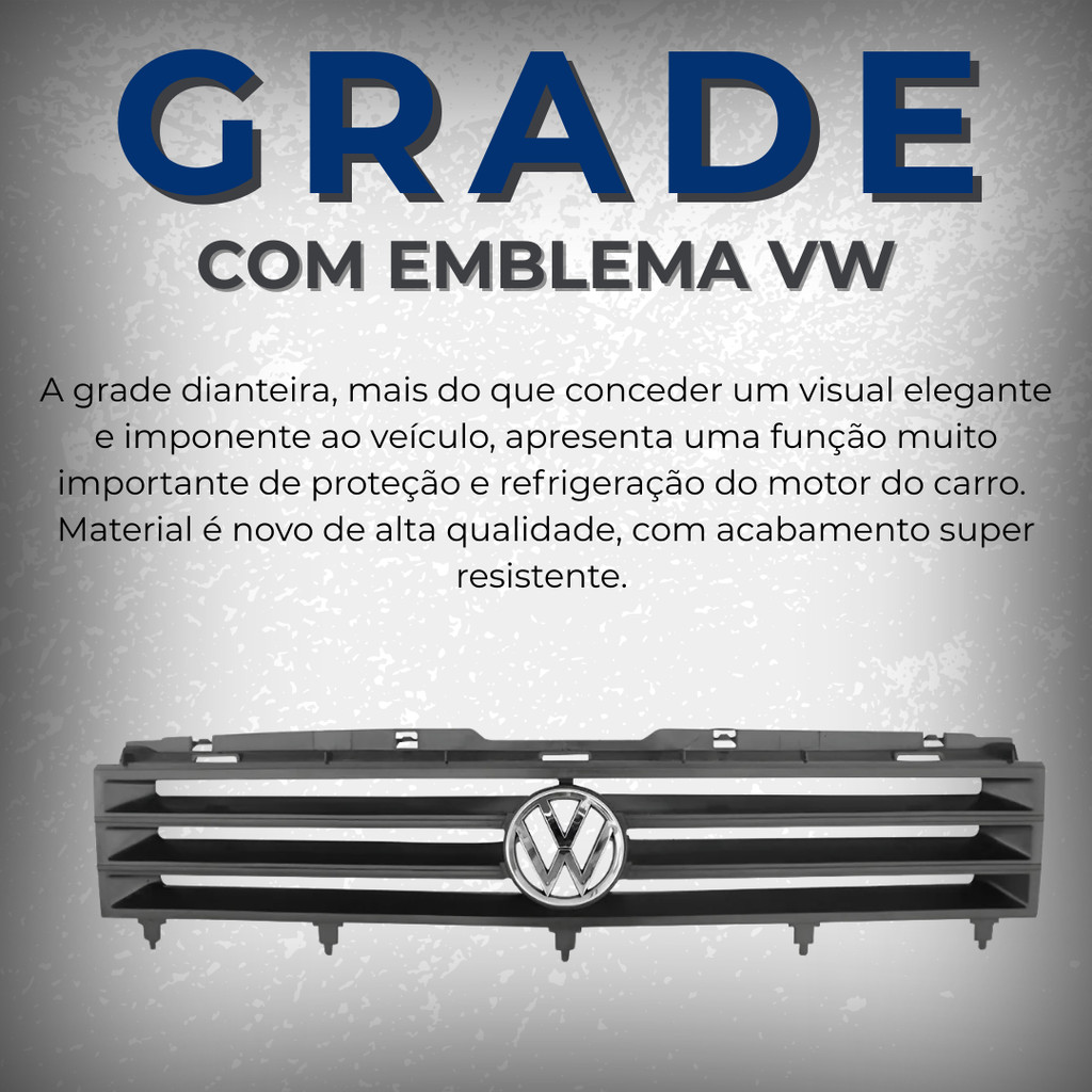 Grade Gol Saveiro Voyage Parati 1987 Até 1990 90cm + Emblema · foto 2
