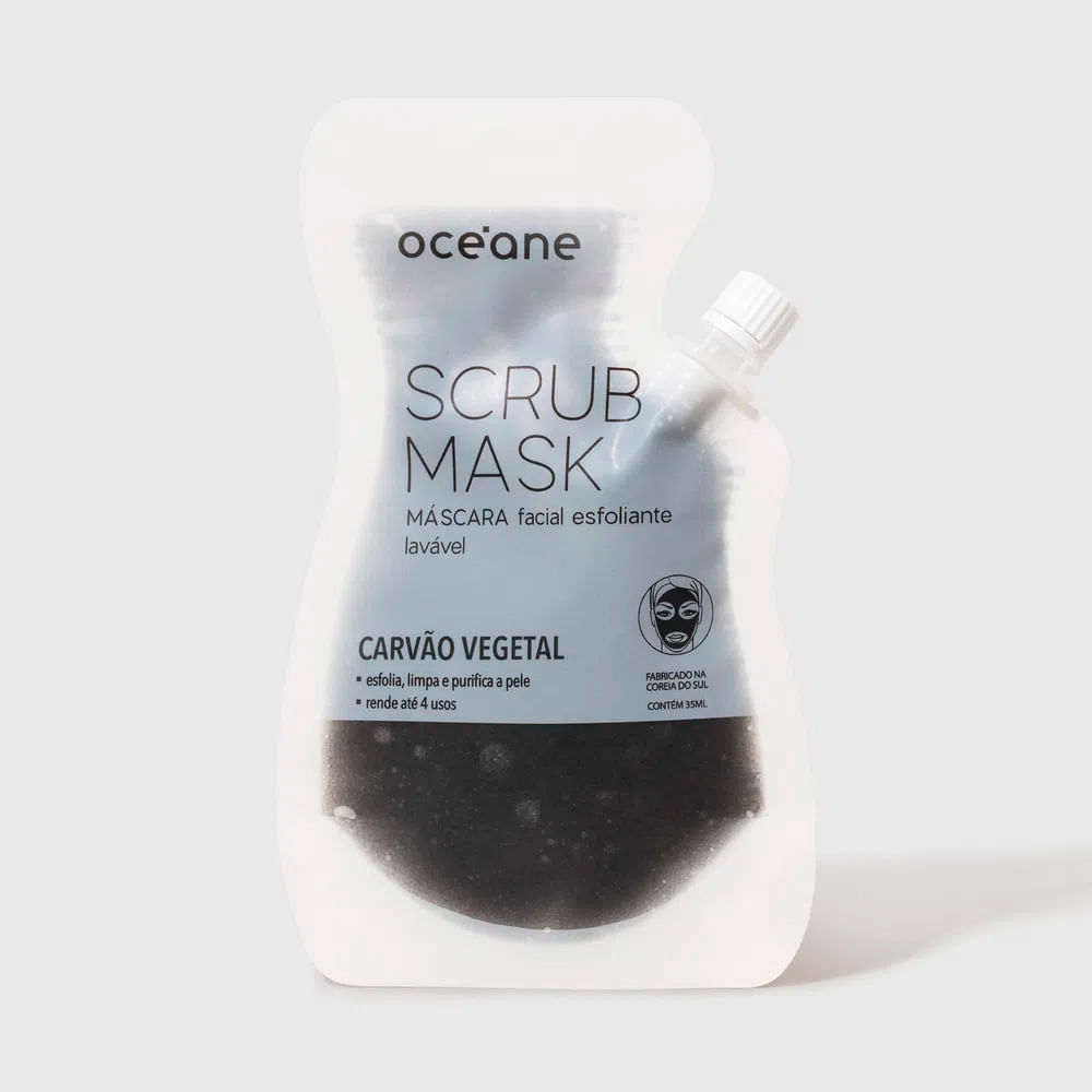 Máscara Facial Esfoliante de Carvão Vegetal  4 Usos  - Scrub Mask 35ml em Oferta na Shopee