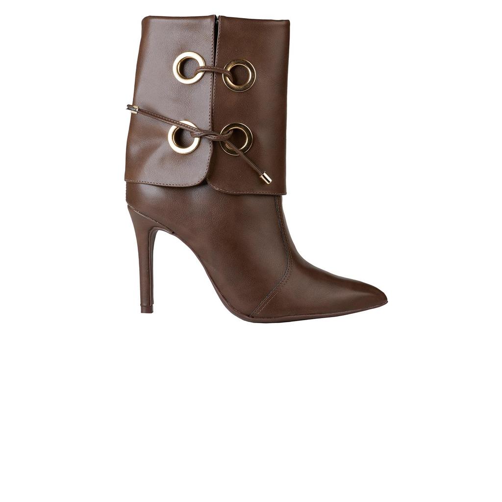 Bota Bebecê Wide Leg Ilhós Salto Alto