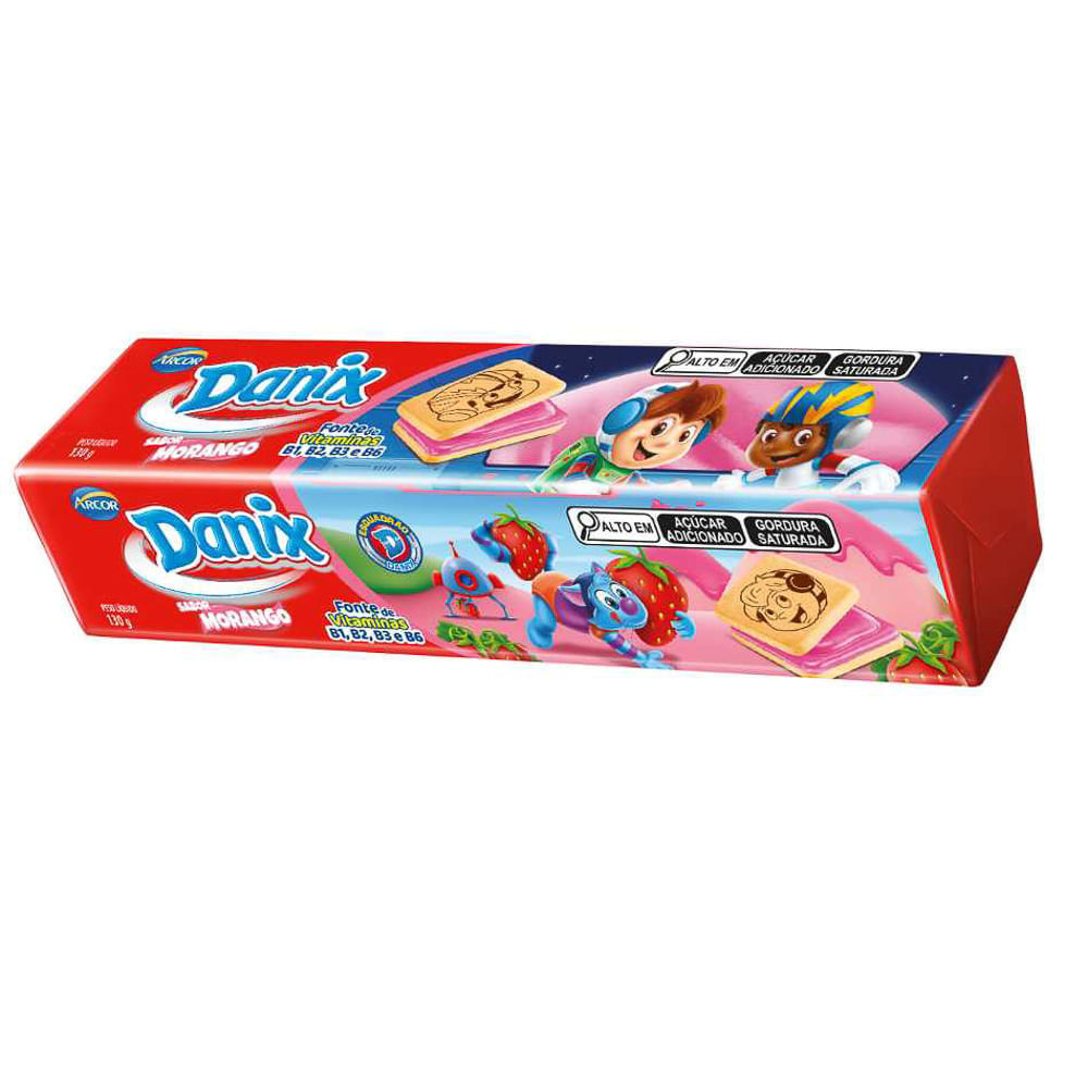Biscoito Recheado Danix Sabor Morango com 130g em Oferta na Shopee