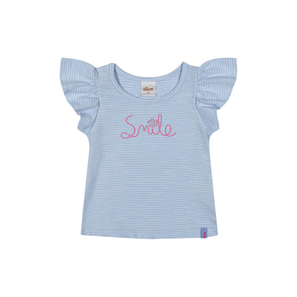 Blusa Infantil Menina Smile Flamê Elian Azul em Oferta na Shopee