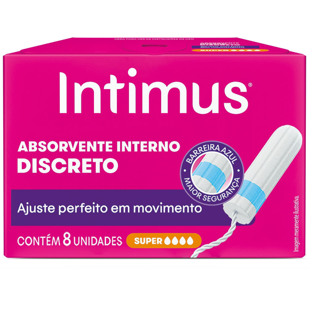 Absorvente Interno Intimus Discreto Super  8 Unidades em Oferta na Shopee