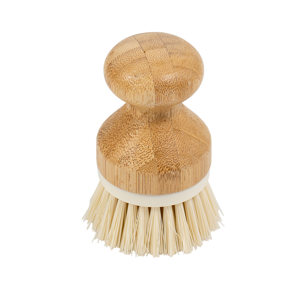 Escova de Limpeza Redonda com Pega de Bambu - Oikos em Oferta na Shopee