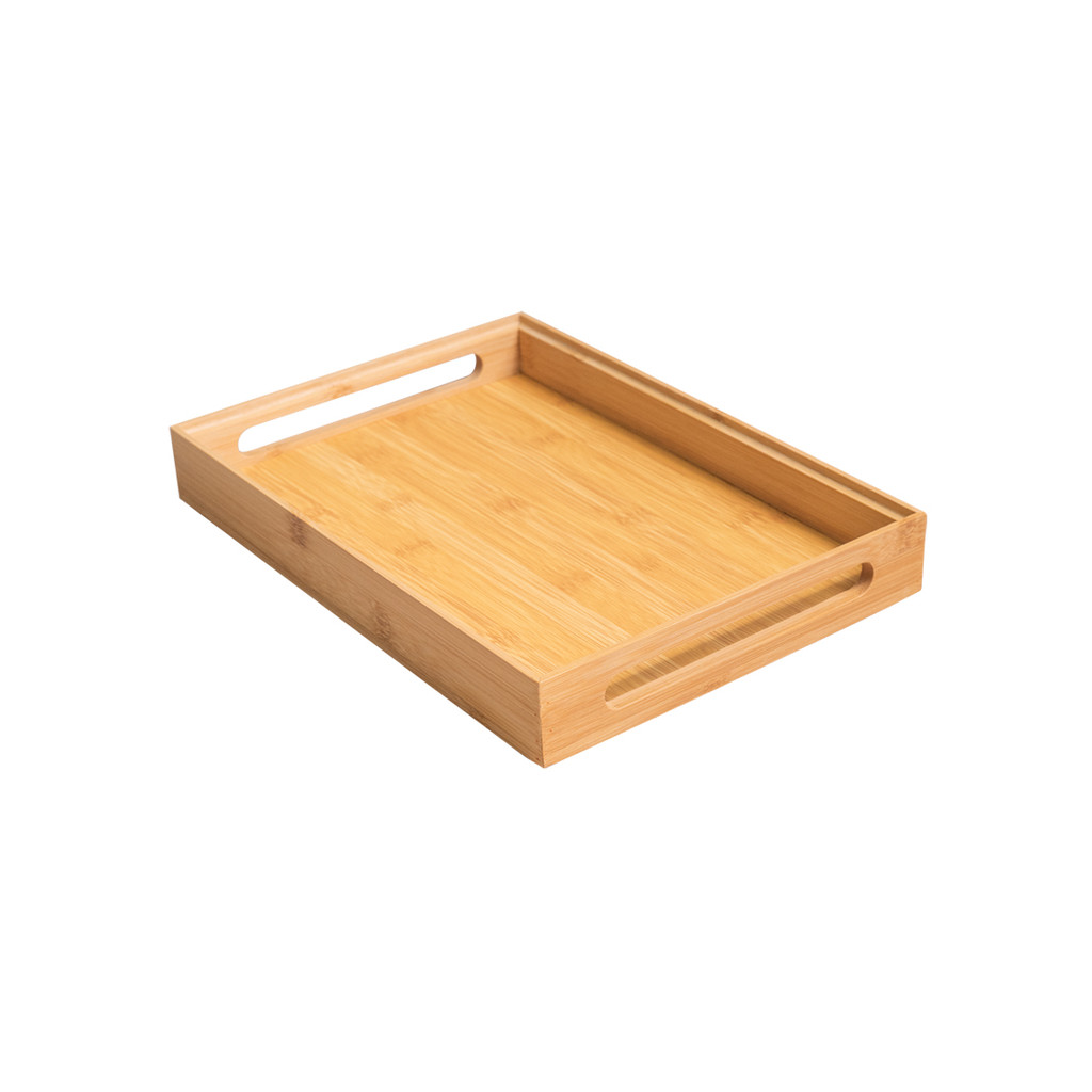 Caixa Vazada de Bambu Empilhável 31,8x23x4,5cm - Oikos