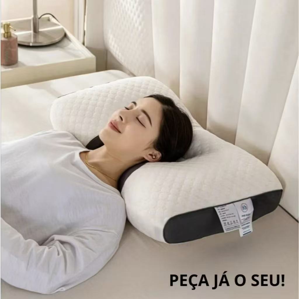 Travesseiros Ergonômico Cervical Ortopédica Respirável Apoio para Pescoço 74x48CM Lavável Antialérgico Extra Macio-MGC