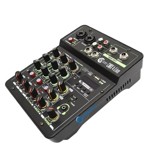 Mixer Mesa de som Custom Sound 4 Canais Usb Bluetooth Cmx 4c Preto
