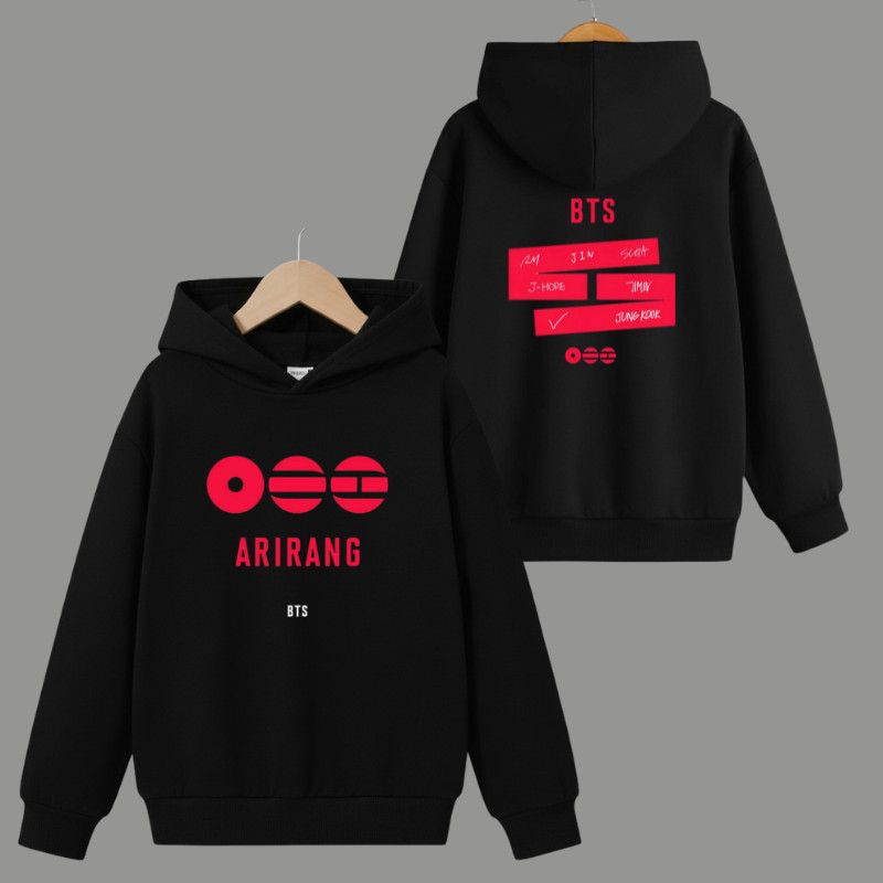 Moletom Canguru BTS Unissex World Tour Army Estampado Flanelado Bangtan
