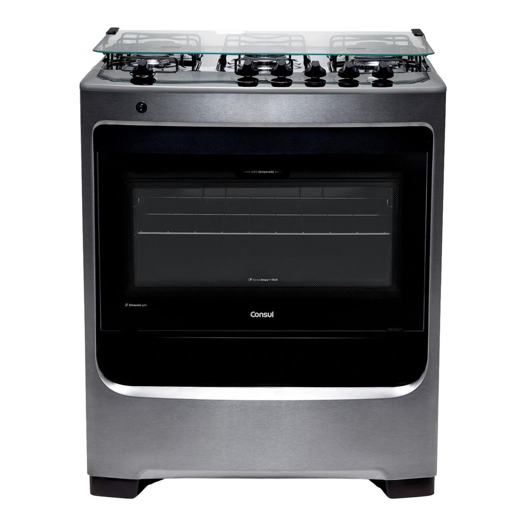 Fogão Consul 5 Bocas Cor Inox com Botões Removíveis - CFS5NAR em Oferta na Shopee