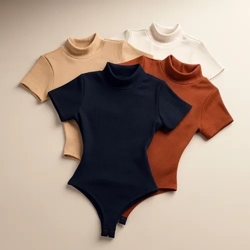 Body Feminino Plus size Manga Curta Golinha Segunda Pele Collant Bori Ribana P018