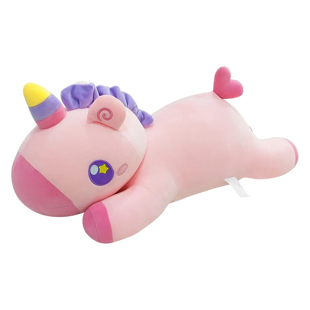 Pelúcia Unicórnio Fofinho Deitado - 53,5cm - Caa Toys Cor Rosa