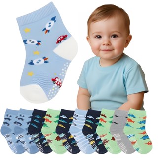 Meia Bebê Menino Antiderrapante Kit 12 Pares 0 A 2 Anos Bichinhos Meia Infantil Recém Nascido em Oferta na Shopee