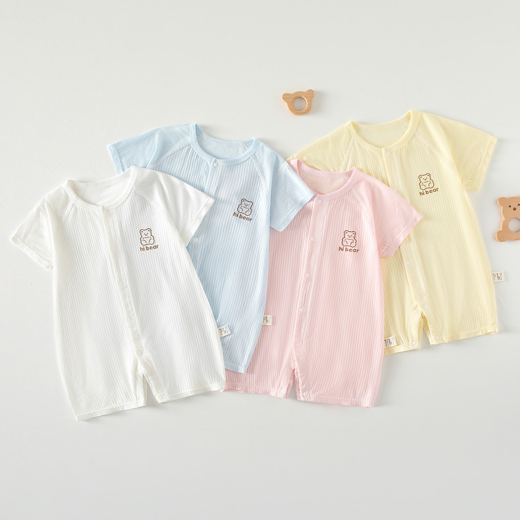 Modal roupas de bebê de manga curta macacão de bebê verão fino ar condicionado roupas verão masculino feminino bebê maca