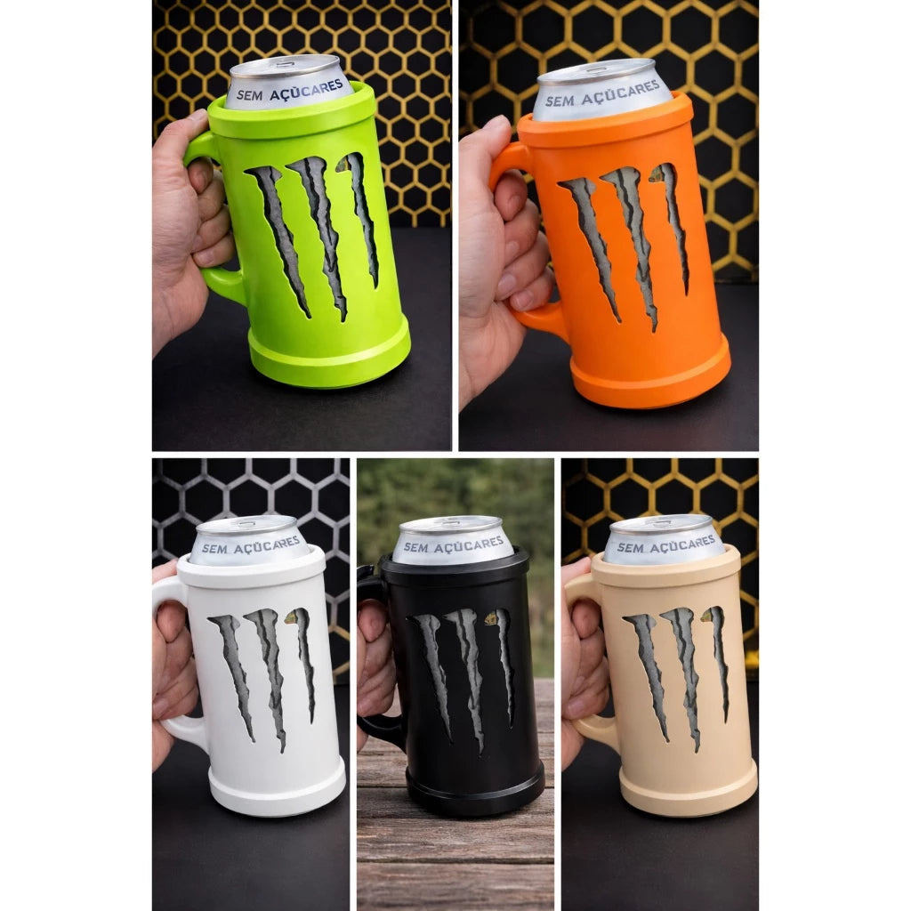 Suporte Porta Lata 350ml Tipo Caneca Monster – Várias Cores | Personalizado