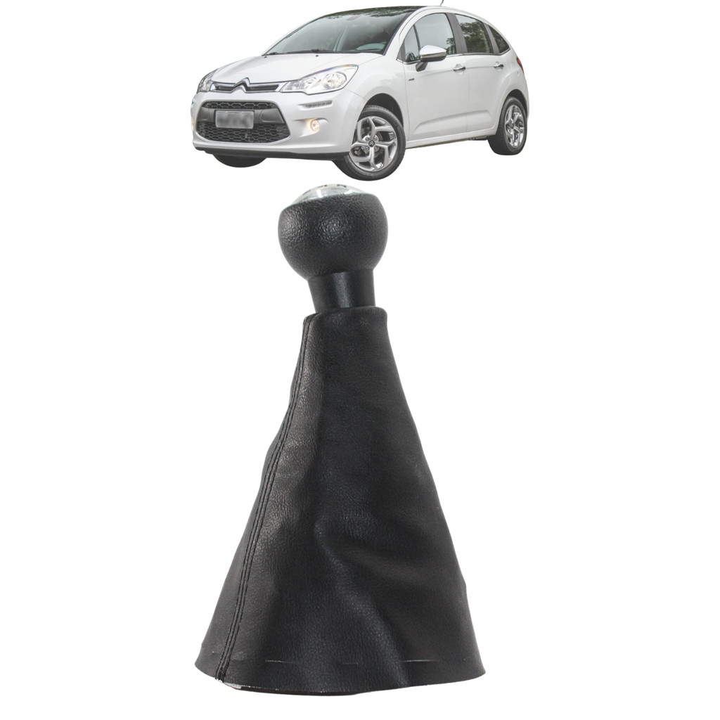 Kit Coifa de Cambio Manopla Citroen C3 2004 05 06 07 08 09 10 11 2012 Sem Base