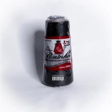 Linha De Crochê Tricô Rainha 500m Fio Grosso Preto em Oferta na Shopee