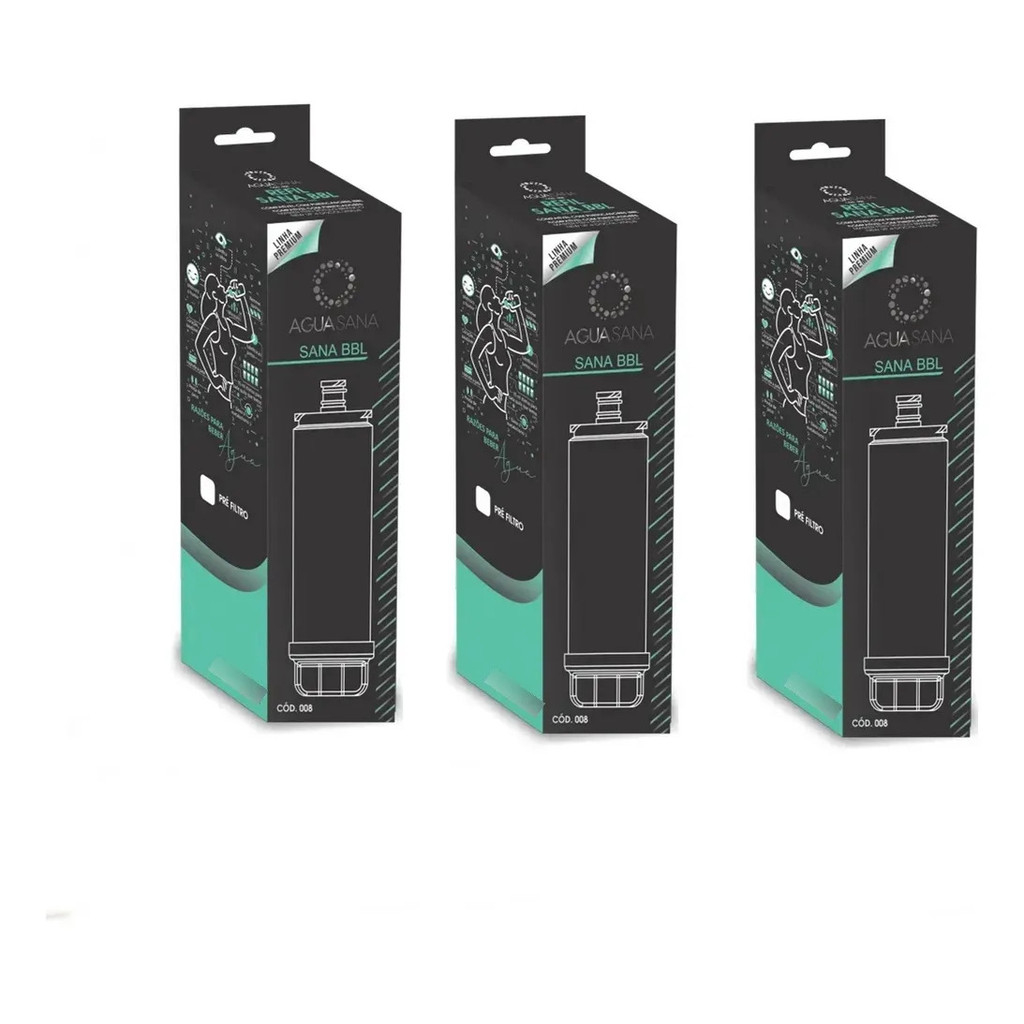 Kit 3 Refil Filtro Para Purificador Ibbl Immaginare Evolux Branco