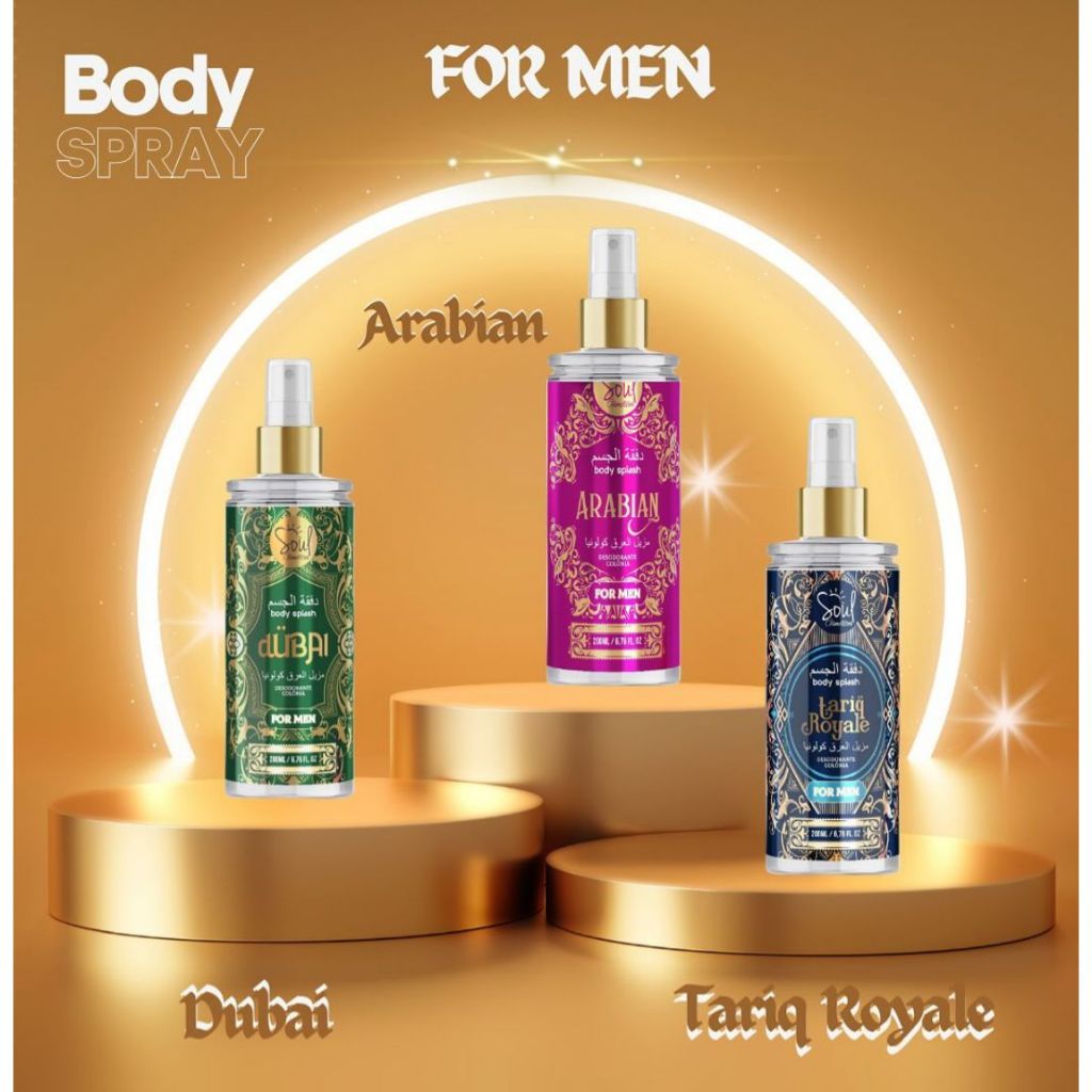 Body Splash Árabe Masculino Desodorante Colônia For Men Soul Cosméticos 200ml