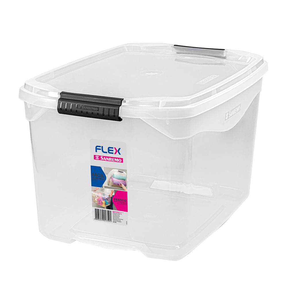 Caixa Organizadora Sanremo Flex em Plástico Cristal 29L em Oferta na Shopee
