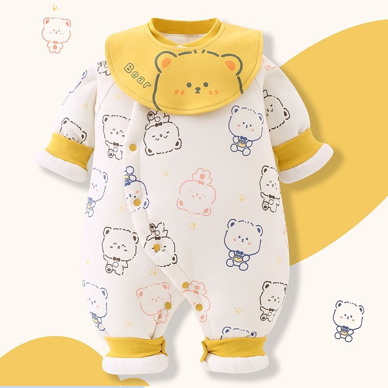 Roupas da moda bacalhau Roupas Hamian Roupas de inverno Outing Macacão quente Recém-nascido Roupas Engrossadas Crianças 