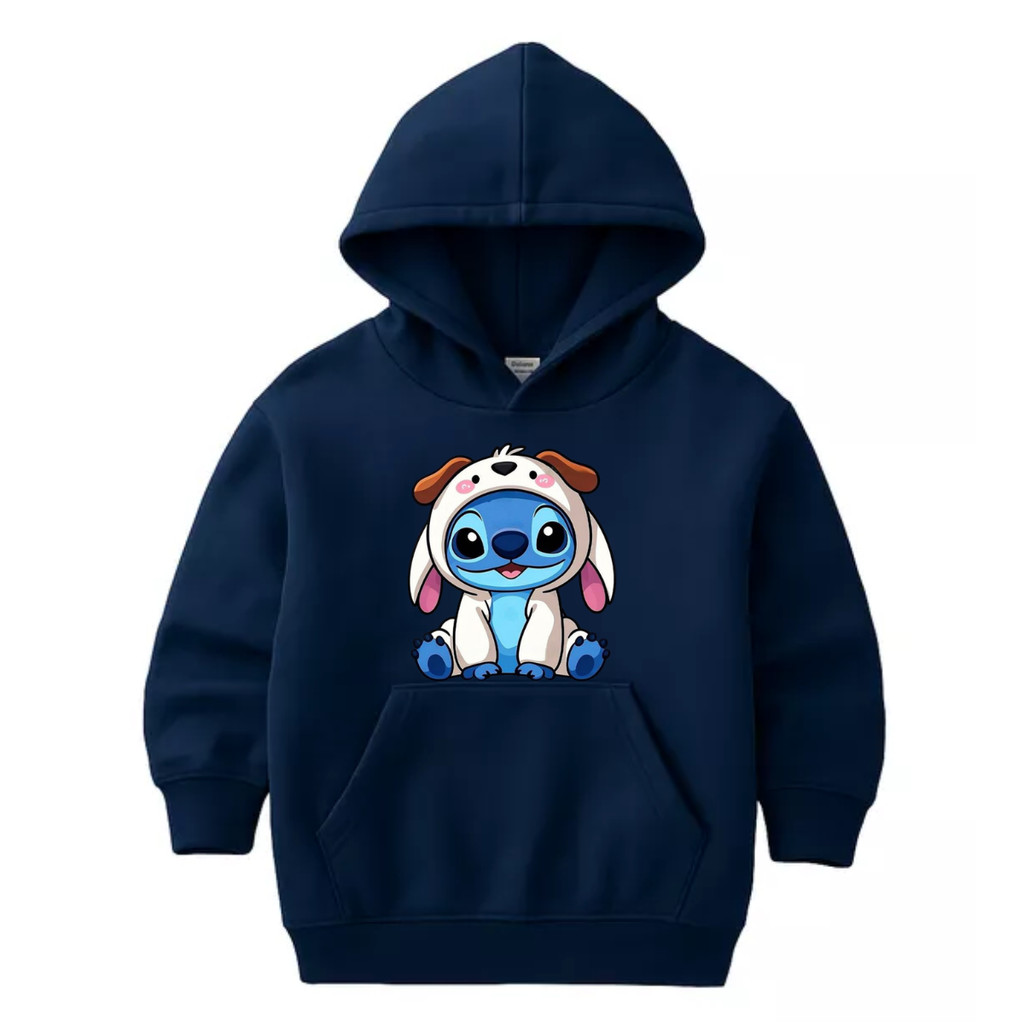 Moletom Canguru Lilo & Stitch Cachorro Fantasia Desenho Infantil Menino Menina Unissex Frio Casaco Moletinho