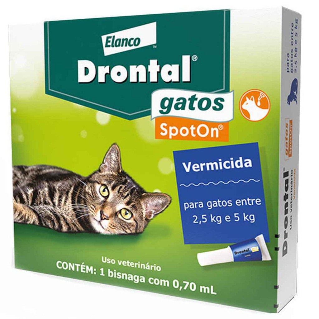 Imagem Vermífugo para Gatos Drontal Spot On 0,70ml 2,5kg à 5kg