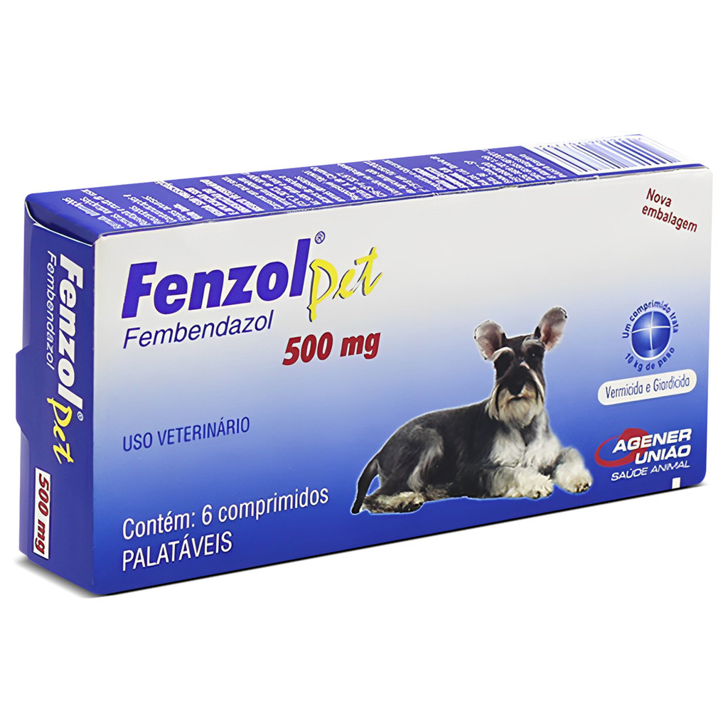 Fenzol Pet Agener União 500 Mg Antiparasitário C/ 6 Comp