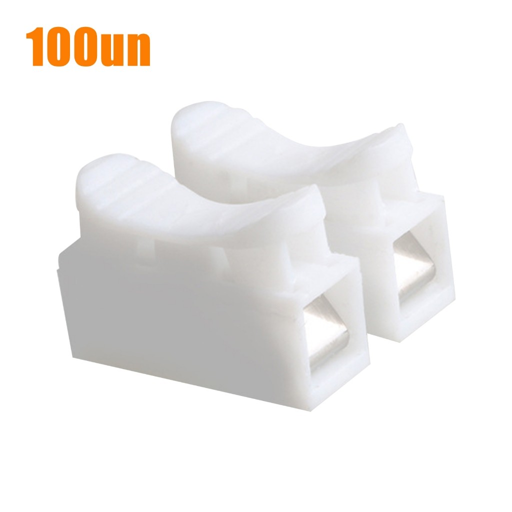 kit 100 Conector de Pressão 2 via para fios duplo ou tripla Emenda Sem Solda Sem Parafusos D em Oferta na Shopee