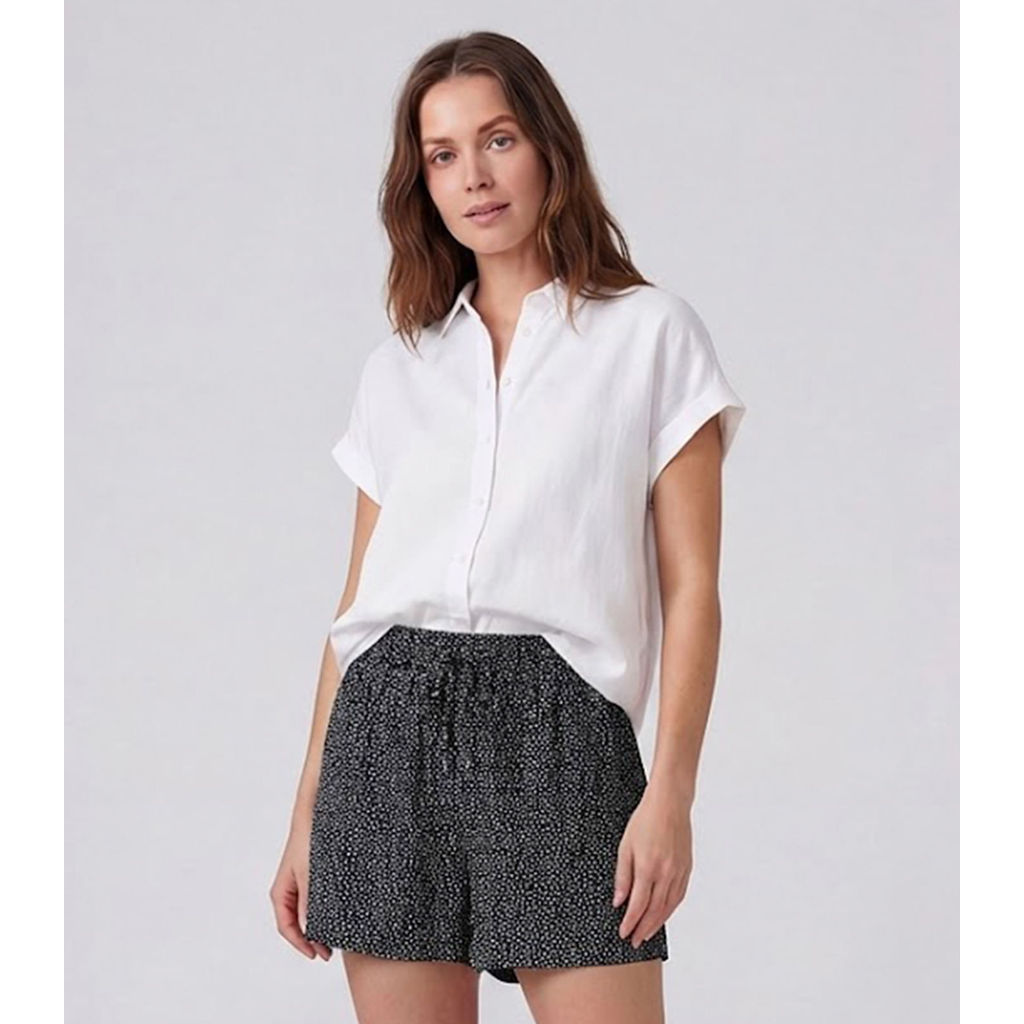 Short Feminino Com Cós E Laço Infinita Cor Preto em Oferta na Shopee