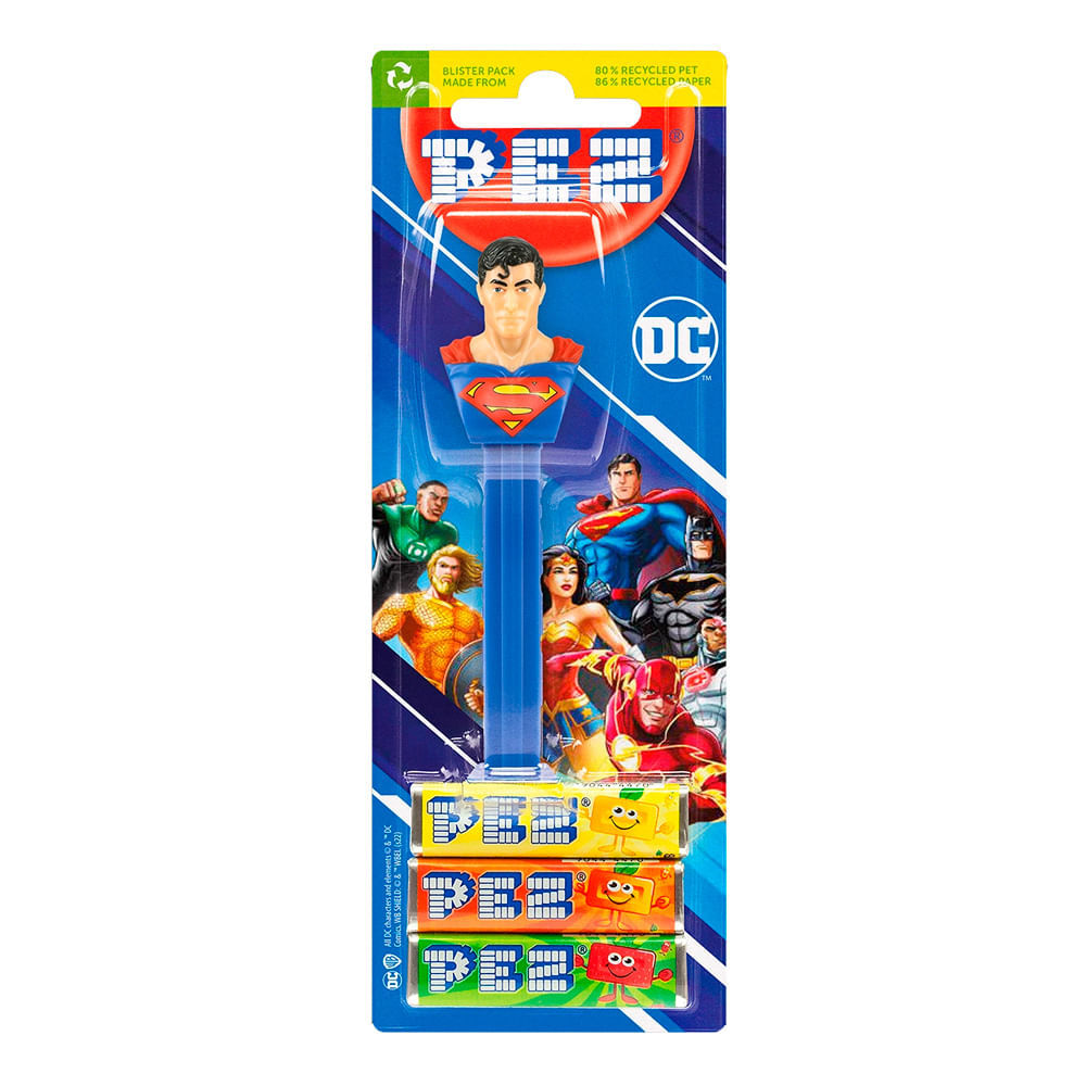 Pastilha Pez com Dispenser Heróis DC Sabores e Cores Sortidas com 3 Unidades em Oferta na Shopee