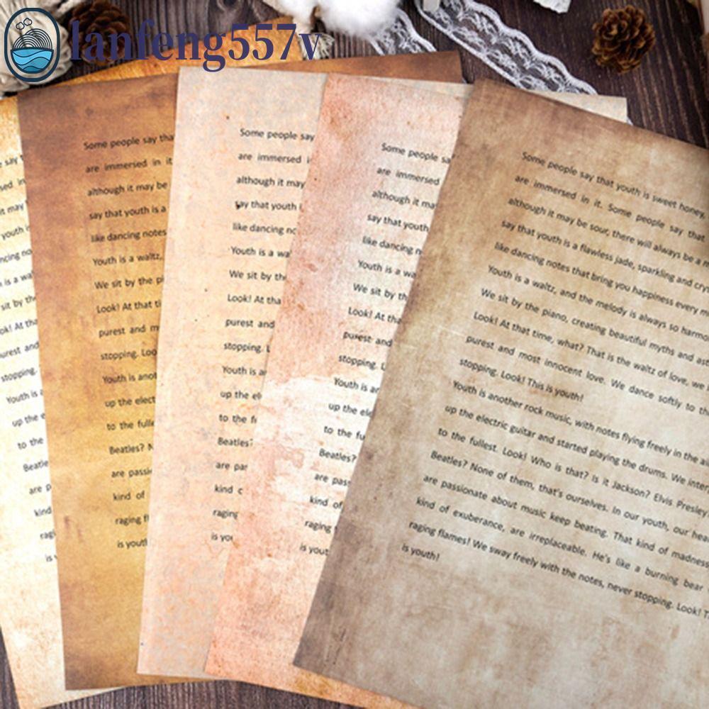 LANFENG 50 Folhas De Papel Para Escrita De Papelaria , De Impressão Clássica Simples , Mais Grosso