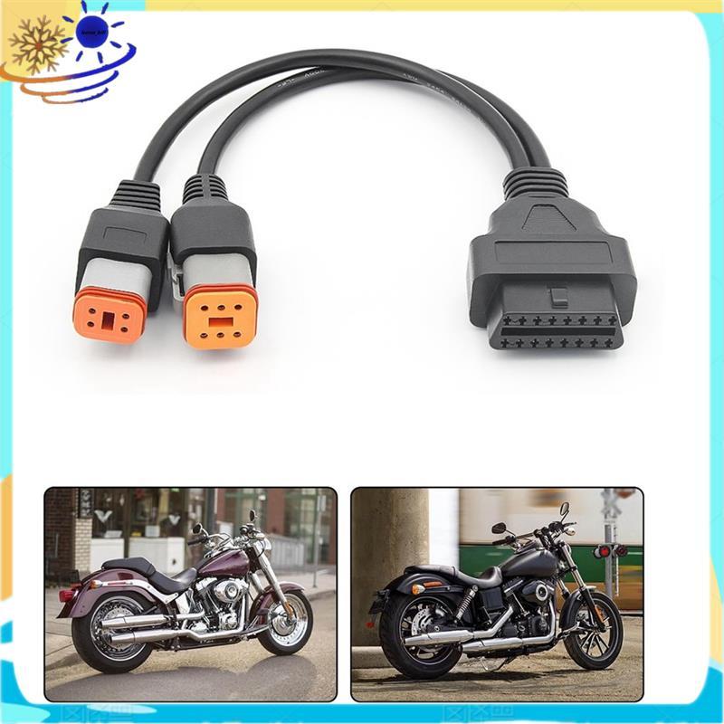 Cabo OBD2 Para 4 Pinos + 6 2 Em 1 Adaptador De Scanner OBD De Motocicleta , Ferramenta De Diagnóstico De 16 Acessórios D