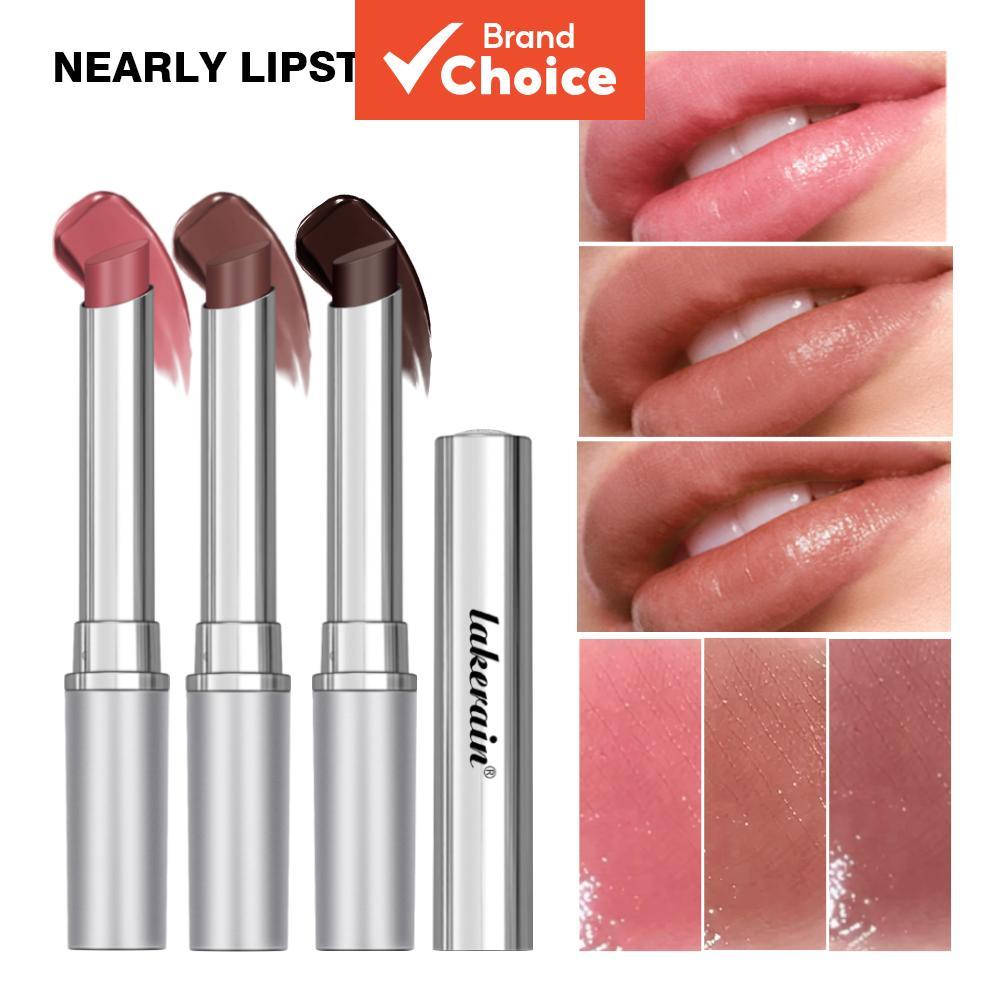 Lakerain Quase Batom 3 Cores Bálsamo Labial Colorido (Preto , Rosa , Nude) Escolha Oficial