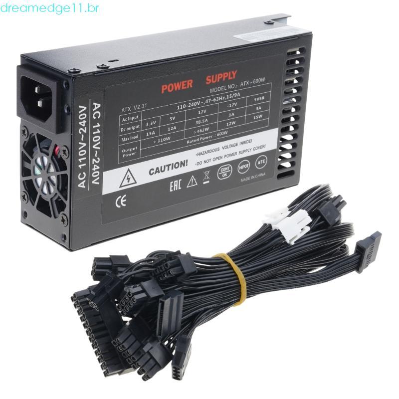 dreamedge11 600W Fonte Alimentação Modular 1U Flexs ATXs PSUs Para Computadores Desktop 110 264