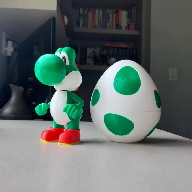 Ovo do Yoshi Super Mario 🍄 Decoração Gamer Geek | Presente Criativo Barato | Impressão 3D Premium | Item Colecionável
