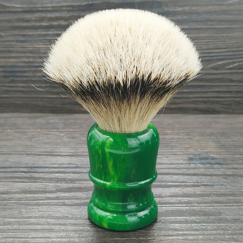 Dishi King alça verde ponta prateada Troll macio texugo escova de barbear sabão espuma escova de espuma escova de barba