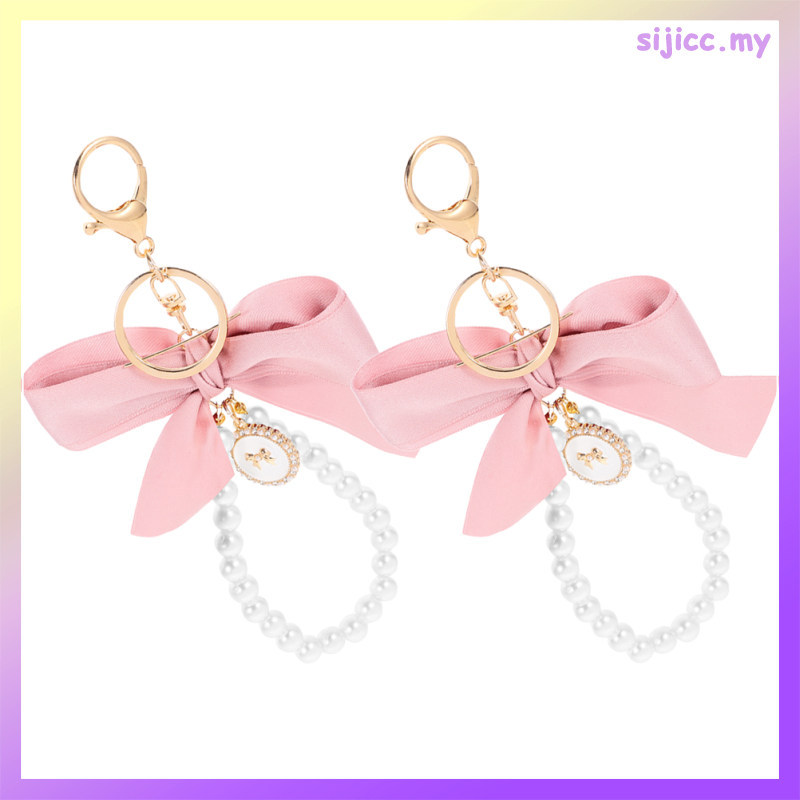 2 Pçs Acessórios Bonitos Chaveiro Bolsa Pingente Chaveiros Feminino Bowknot sijicc