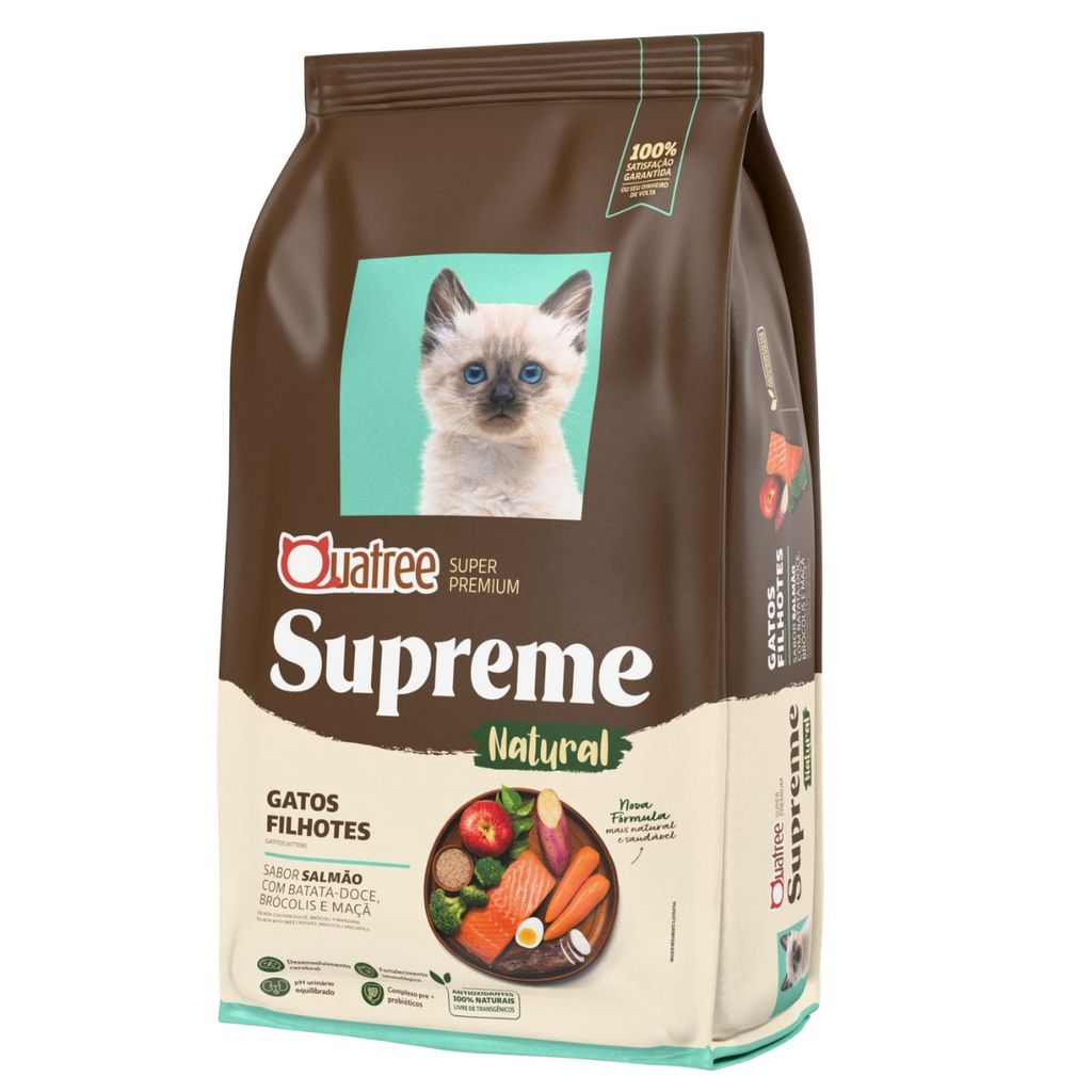 Ração Quatree Supreme Gatos Filhotes Salmão e Batata 10.1kg