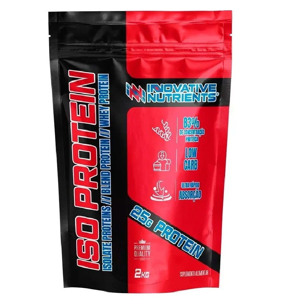 Whey Protein Isolado ISO Protein Innovative Nutrients 2kg Ganho De Massa Magra Definição Original