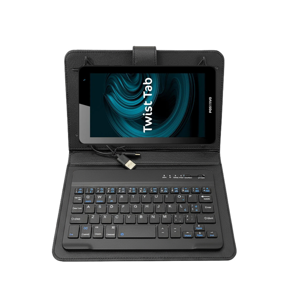 Case Capa Com Teclado Bluetooth Para Tablet Positivo twist tab 7 polegadas