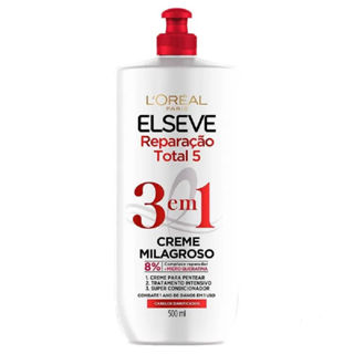 Creme Milagroso L'Oreal Paris Elseve 3 em 1 Reparação 500ml em Oferta na Shopee