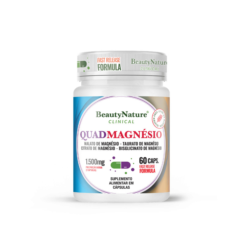 Magnésio Malato +  Taurato + Citrato + Bisglicinato 60 Caps | Beauty Nature Clinical