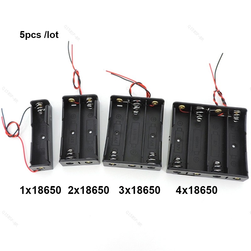 5 Pçs 1/2/3/4 Slot Porta 18650 Caixa De Armazenamento De Bateria Caso DIY Way Baterias 3.7v Clipe Titular Recipiente De 